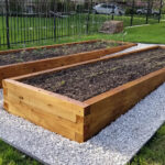 Beautiful Raised Bed Garden. Pressure-Treated Wood and Eco Natural Stain.