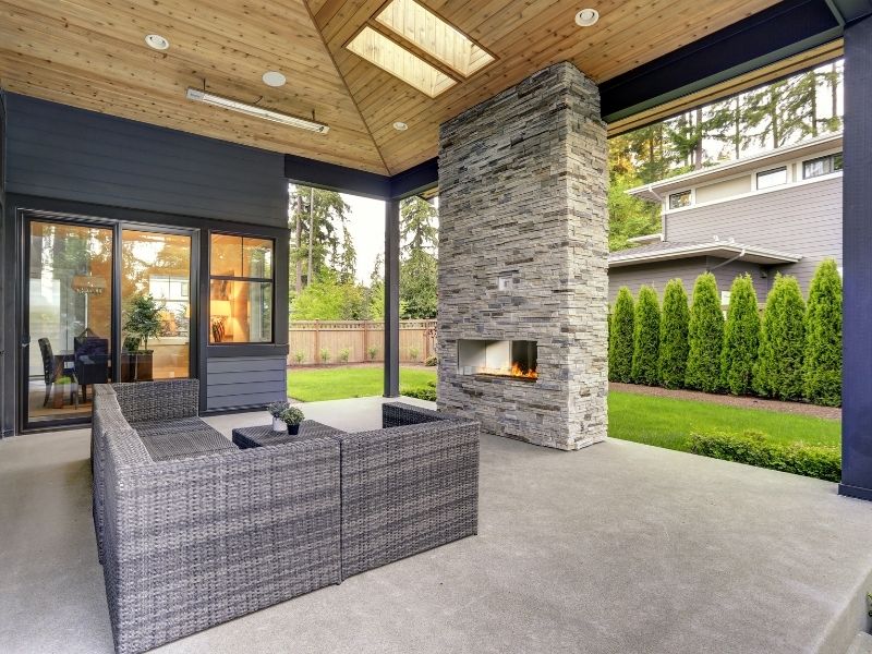 Comfortable outdoor furniture on the porch