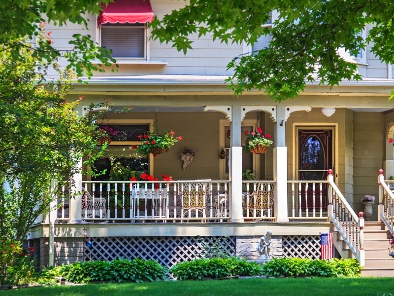 plants on a porch